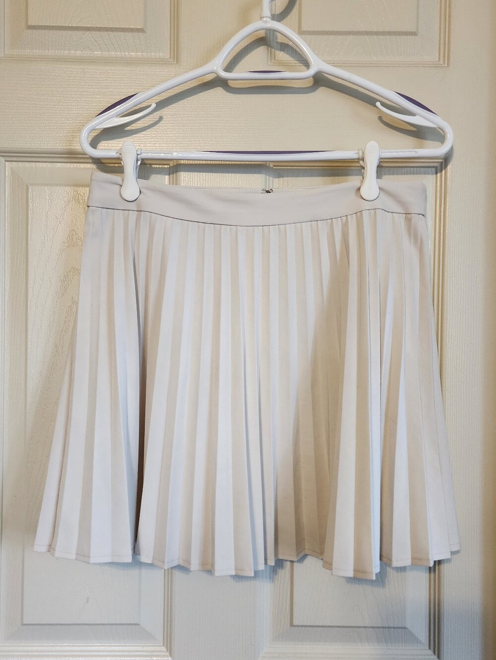 Pleated Mini Skirt - Cream - Picture 2 of 9